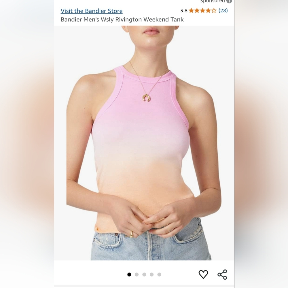 Wsly Rivington Weekend Tank size M Gradient Pink and Orange Women's Tank Top